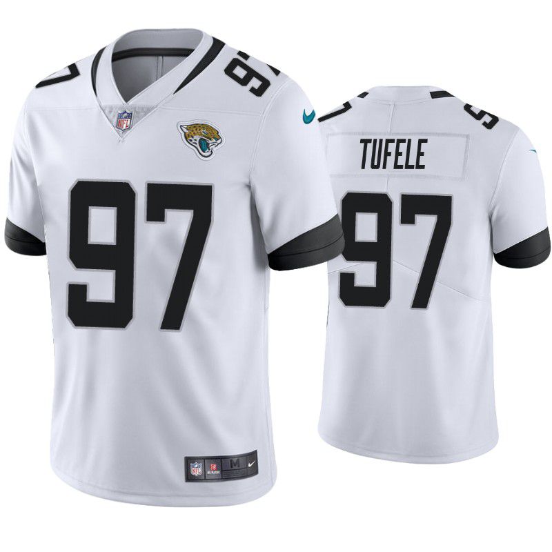 Men Jacksonville Jaguars #97 Jay Tufele Nike White Limited NFL Jersey